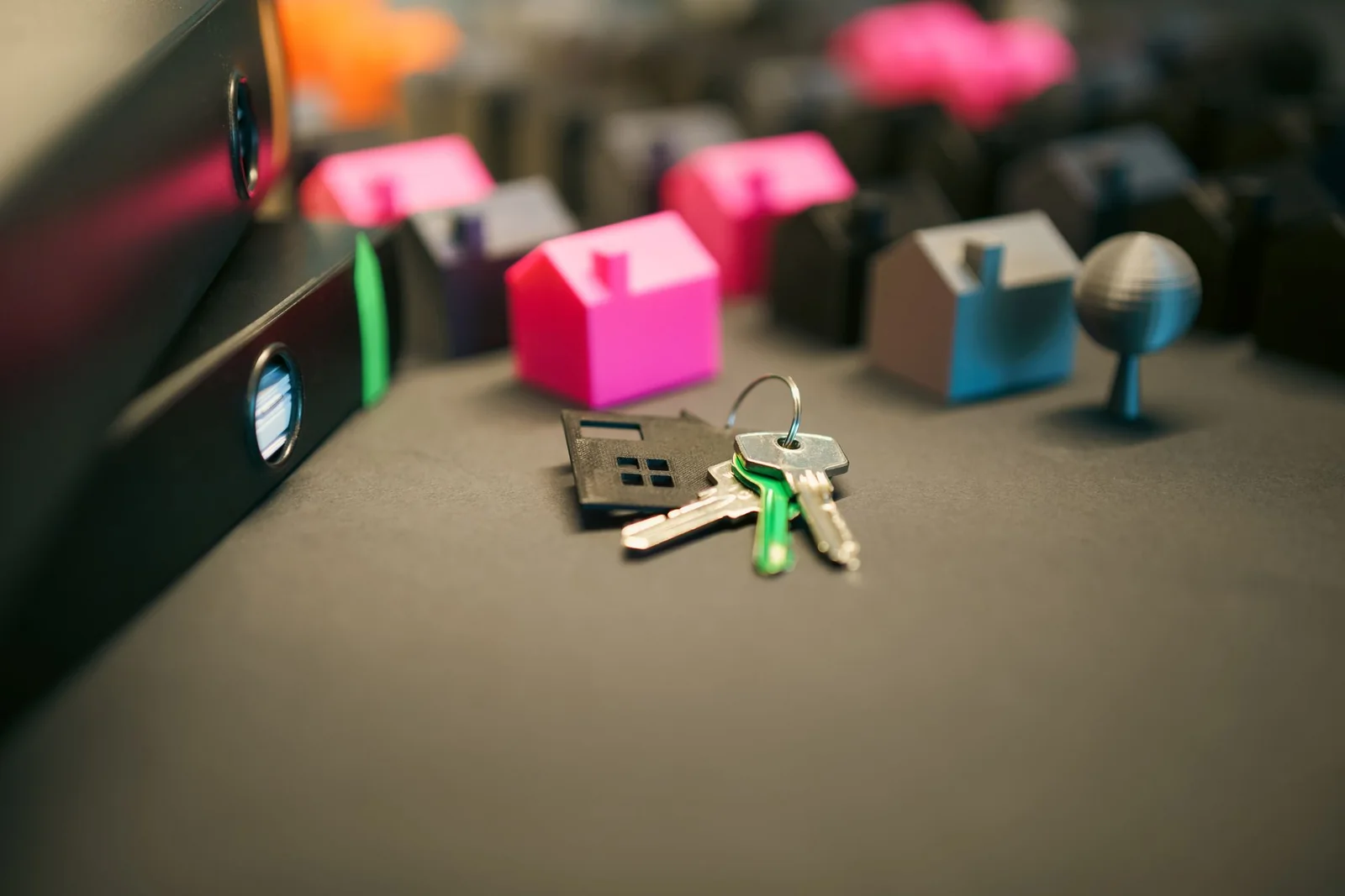 Casas en miniatura y llaves para comparar estrategias de alquiler
